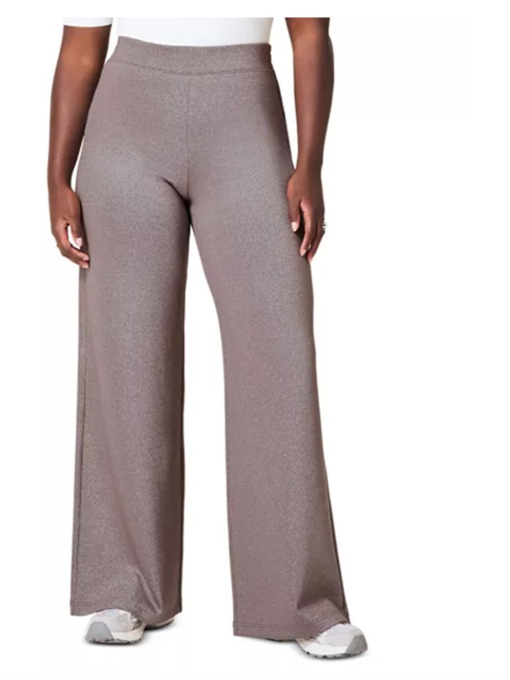 SPANX AirEssentials Wide Leg Pants 1X Tall Shimmer Rose Gold Pink